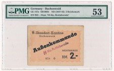 Germany, Buchenwald, 2 Wertmarke (1937-1945) - - PMG 53 David E.Seelye Collection - with overprint 'SS-Ko. Rottleberode'