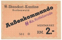 Germany, Buchenwald, 2 Wertmarke (1937-1945) - with overprint 'SS-Ko. Rottleberode'