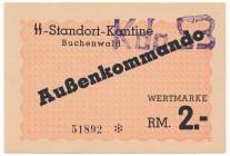 Germany, Buchenwald, 2 Wertmarke (1937-1945) with overprint 'Kdo53' - VERY RARE