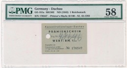 Germany, Dachau, 1 Reichsmark (1943) David E. Seelye Collection - PMG 58 with prisoners number