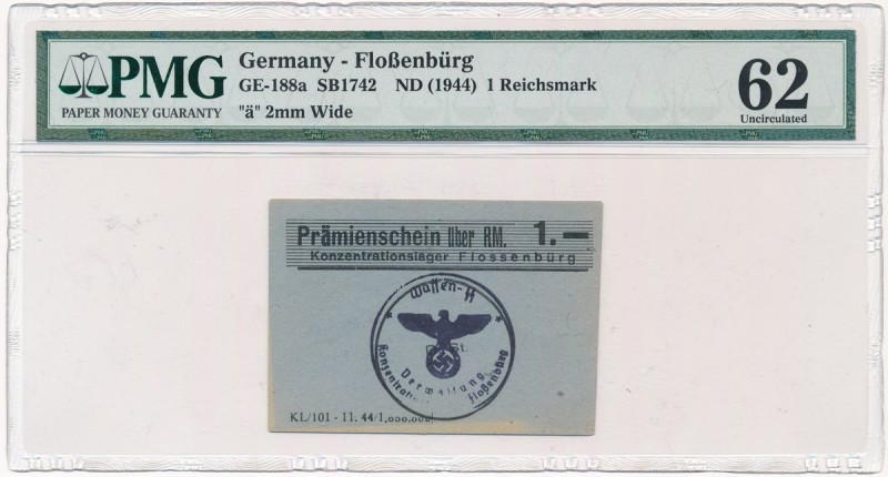 Germany, Flossenburg, 1 Reichsmark (1944) - PMG 62
Flossenburg, 1 marka (1944) ...