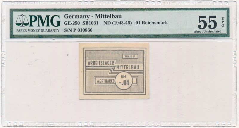 Germany, Mittelbau, 0.01 Reichsmark (1943-45) - PMG 55 EPQ
Mittelbau, 0.01 mark...