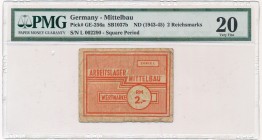Germany, Mittelbau, 2 Reichsmark (1943-45) - PMG 20 - error serial number