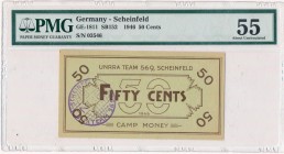 Germany, UNRRA Scheinfeld for displaced Lithuanians - 50 cents 1946 - PMG 55