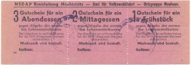 Germany, NSDAP Ortsguppe Neuhaus - Chits for breakfest, dinner and supper