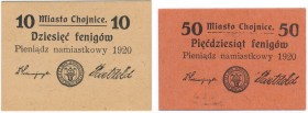 Chojnice, 10 i 50 fenigów 1920 (2szt)