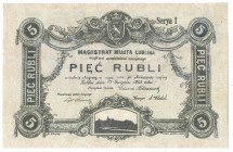 Lublin, Magistrat, 5 rubli 1915 - RZADKOŚĆ