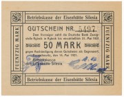 Silesia, Betriebskasse der Eisenhütte - 50 mark 1921 - RARE