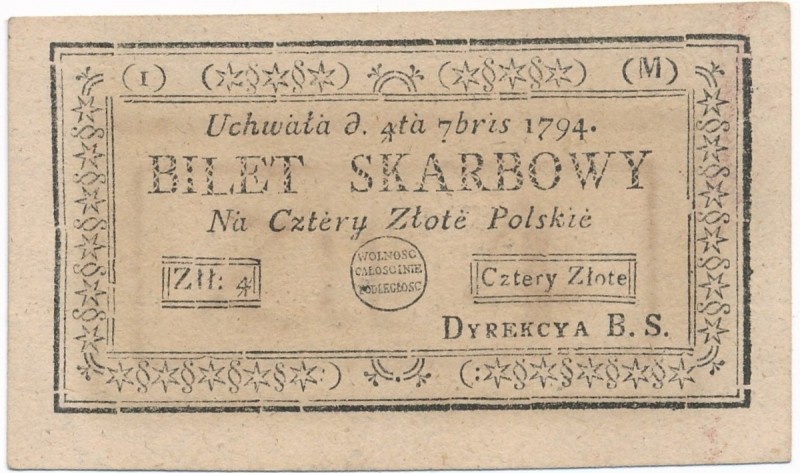 4 złote 1794 (1)(M)
 Bardzo ładna sztuka. Technicznie piękny, na minus drobne z...