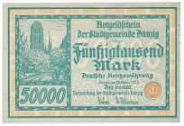 Gdańsk 50.000 marek 1923 num. 5 cyfr