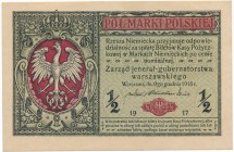 1/2 marki 1916 Jenerał - A - numerator czerwony