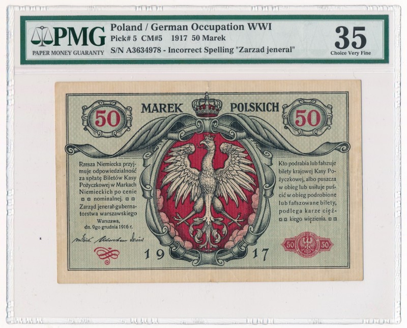 50 marek 1916 Jenerał - A - PMG 35
 Banknot rzadki w ładnych stanach zachowania...