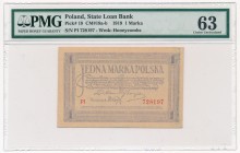 1 marka 1919 - PI - PMG 63