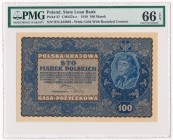100 marek 1919 - IE Serja N - PMG 66 EPQ 2-ga nota