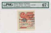 1 grosz 1924 - BG ❉ - lewa połowa - PMG 67 EPQ MAX
