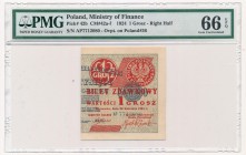 1 grosz 1923 - AP - prawa połowa - PMG 66 EPQ 2-ga nota