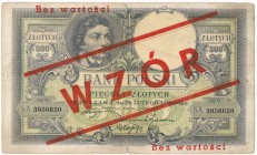 500 złotych 1919 z nadrukiem WZÓR
