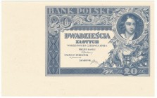 20 złotych 1931 - tylko druk główny awersu