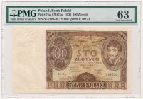 100 złotych 1932 Ser.AŁ. - PMG 63 - bez dodatkowych znaków wodnych