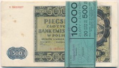 500 złotych 1940 - B - ORYGINALNA PACZKA z banderolą