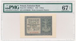 1 złoty 1941 - AF - PMG 67 EPQ 2-ga nota
