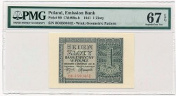 1 złoty 1941 - BD - PMG 67 EPQ 2-ga nota