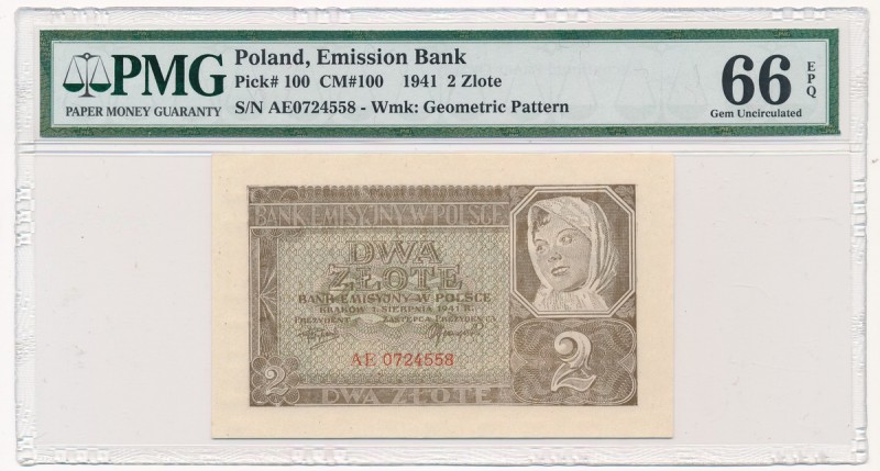 2 złote 1941 - AE - PMG 66 EPQ
 Emisyjny stan zachowania.&nbsp; 

Grade: PMG ...