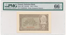 2 złote 1941 - AG - PMG 66 EPQ