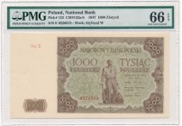 1.000 złotych 1947 - E - PMG 66 EPQ 2-ga nota