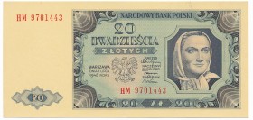 20 złotych 1948 HM 97... - papier PLASTYFIKOWANY