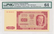 100 złotych 1948 - IR - PMG 64
