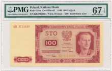 100 złotych 1948 - KR - PMG 67 EPQ 2-ga nota