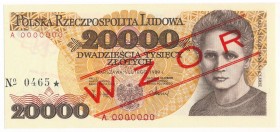 20.000 złotych 1989 WZÓR A 0000000 No.0465