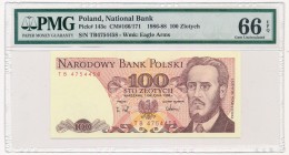 100 złotych 1988 - TB - PMG 66 EPQ - przejściowa seria