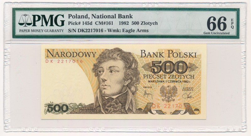 500 złotych 1982 - DK - PMG 66 EPQ - lepsza seria
 Niepozorna, ale trudna seria...