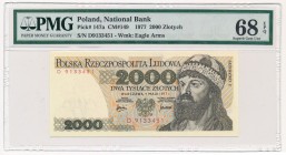 2.000 złotych 1977 - D - PMG 68 EPQ MAX