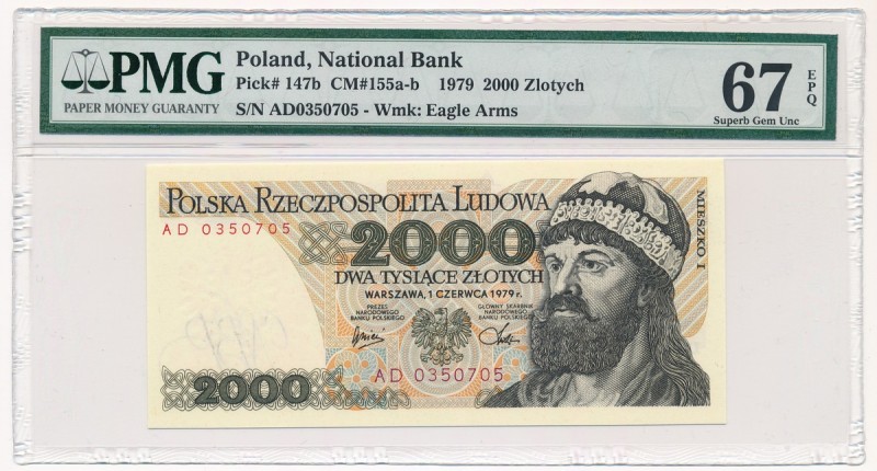 2.000 złotych 1979 - AD - PMG 67 EPQ
 Lepsza seria. 

Grade: PMG 67 EPQ 2-ga ...