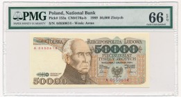 50.000 złotych 1989 - A - PMG 66 EPQ - pierwsza seria