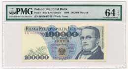 100.000 złotych 1990 - BN - PMG 64 EPQ - bardzo rzadka