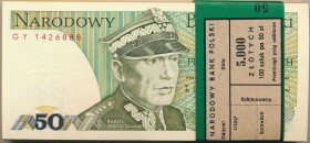 Paczka bankowa 50 złotych 1988 - GY - 100 sztuk