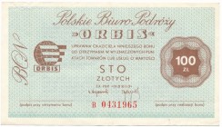 ORBIS 100 złotych - B - rzadsza jednoliterowa seria