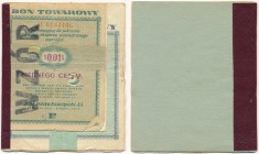 Pewex Bony Towarowe, Oryginalna książeczka ze wzorami - 1 cent do 100 dolarów 1960 (10szt.) - RZADKOŚĆ