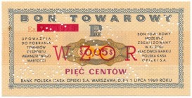 Pewex Bon Towarowy 5 centów 1969 WZÓR - Ea - NIEZNANY