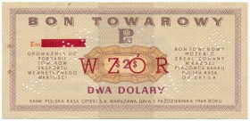 Pewex Bon Towarowy 2 dolary 1969 WZÓR - Em - NIEZNANY