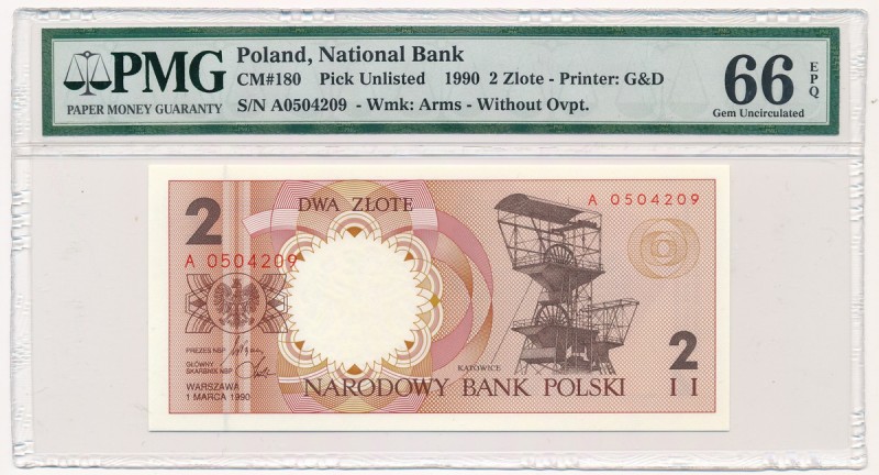 2 złote 1990 - A - PMG 66 EPQ
 

Grade: PMG 66 EPQ MAX 
Reference: Miłczak 1...