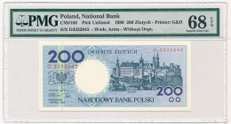 200 złotych 1990 - D - PMG 68 EPQ MAX