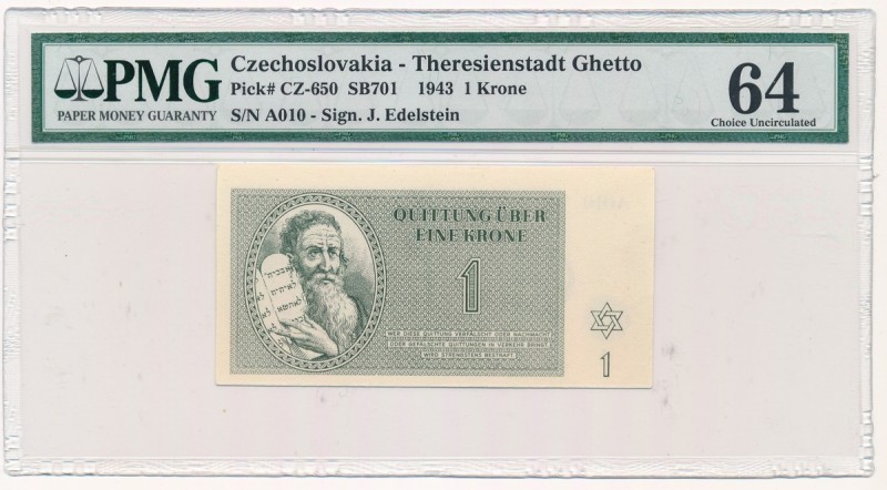 Czechoslovakia - Ghetto Theresienstadt - 1 krone 1943 - PMG 64 
Czechosłowacja,...