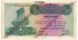 Lebanon - 1 Livre 1939