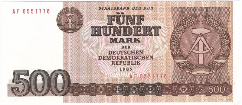 Germany, DDR 500 mark 1985
Niemcy, DDR, 500 marek 1985
 Brilliant uncirculated...