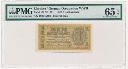 Ukraine 1 karbovantsiv 1942 - PMG 65 EPQ 2-ga nota